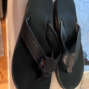 Rainbow sandals flip flop, double layer, they call large which fits like 8-8.5